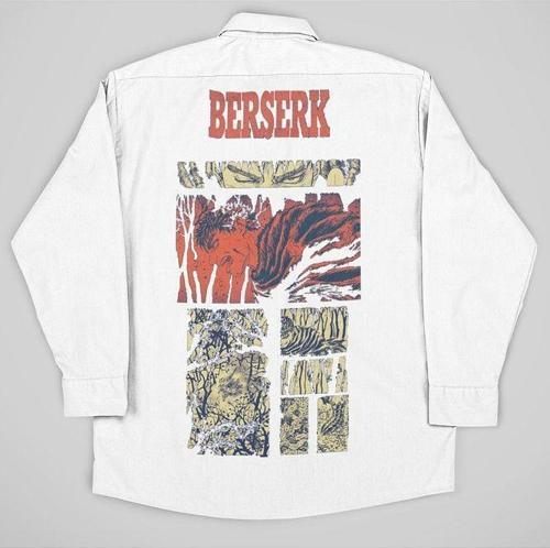 Berserk Baskılı Unisex Anime Cepli Gömlek
