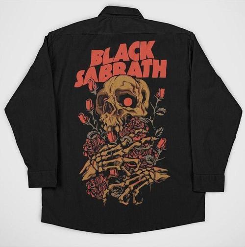 Black Sabbath Müzik Grubu Baskılı Unisex Rock Metal Cepli Gömlek