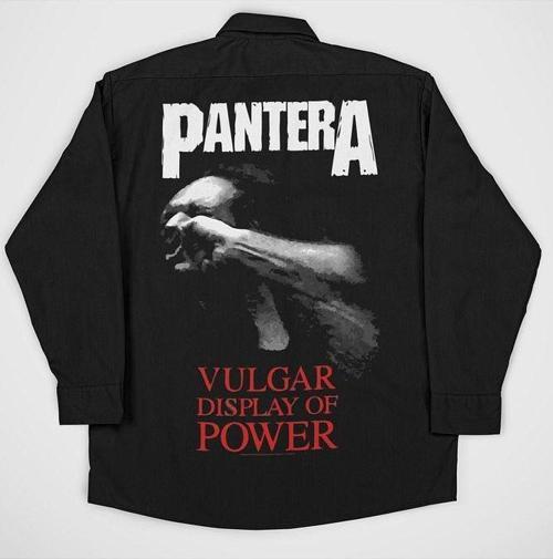 Tasarım Pantera Müzik Grubu Baskılı Unisex Rock Metal Cepli Gömlek