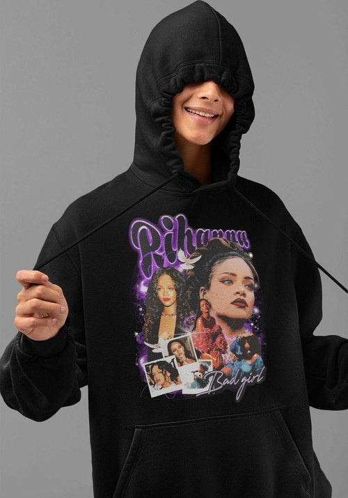 Şarkıcı Rihanna Baskılı Unisex Oversize Hoodie