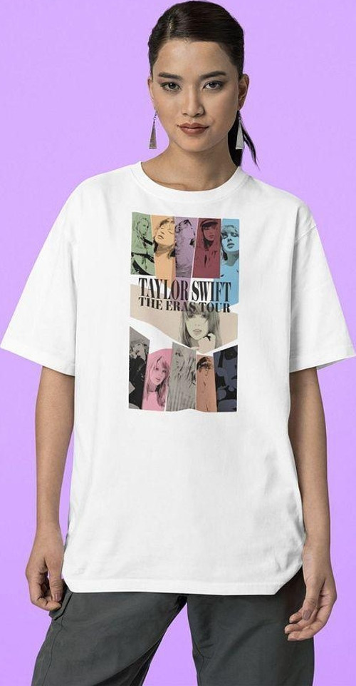 Taylor Swift The Eras Tour Baskılı Oversize Tişört, Unisex Şarkıcı Tişört