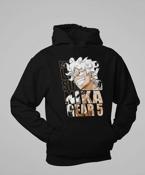 Monkey D. Luffy Nika Gear 5 Baskılı Unisex Oversize Anime Hoodie