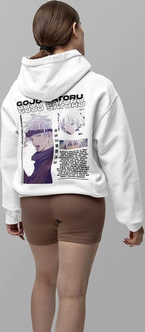 Anime Karakter Gojo Satoru Baskılı Unisex Oversize Jujutsu Kaisen Hoodie