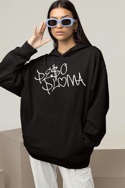 Peso Pluma Baskılı Unisex Oversize Rapper Hoodie