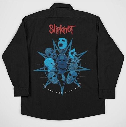 Slipknot Müzik Grubu Baskılı Unisex Rock Metal Cepli Gömlek