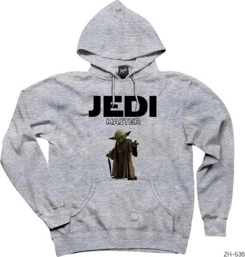 Star Wars Yoda Jedi Master Gri Kapşonlu Sweatshirt Hoodie
