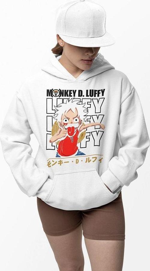 Monkey D. Luffy Baskılı Unisex Oversize Anime Çizgi Film Hoodie