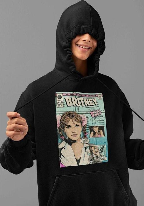 Şarkıcı Britney Spears Dergi Kapağı Temalı Unisex Oversize Hoodie