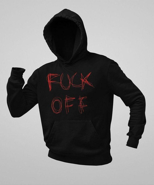 Fucck Off Yazılı Unisex Oversize Hoodie
