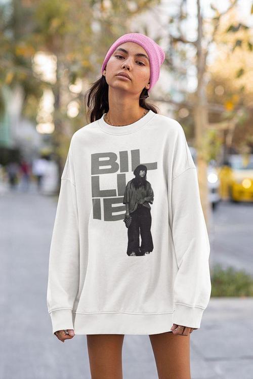 Billie Eilish Baskılı Unisex Oversize Tasarım Şarkıcı Sweatshirt