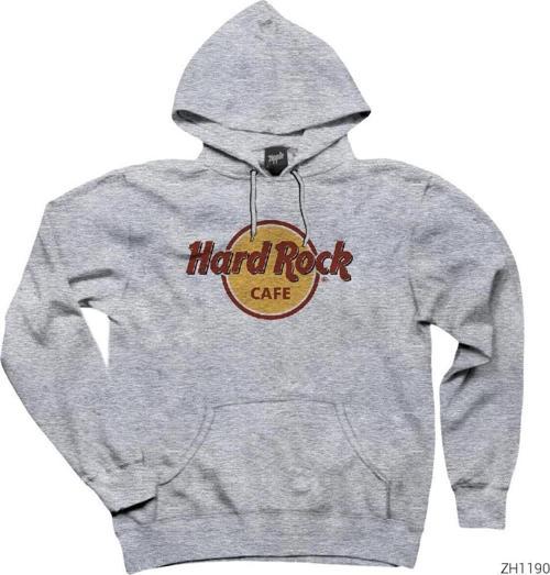 Hard Rock Cafe Gri Kapşonlu Sweatshirt Hoodie