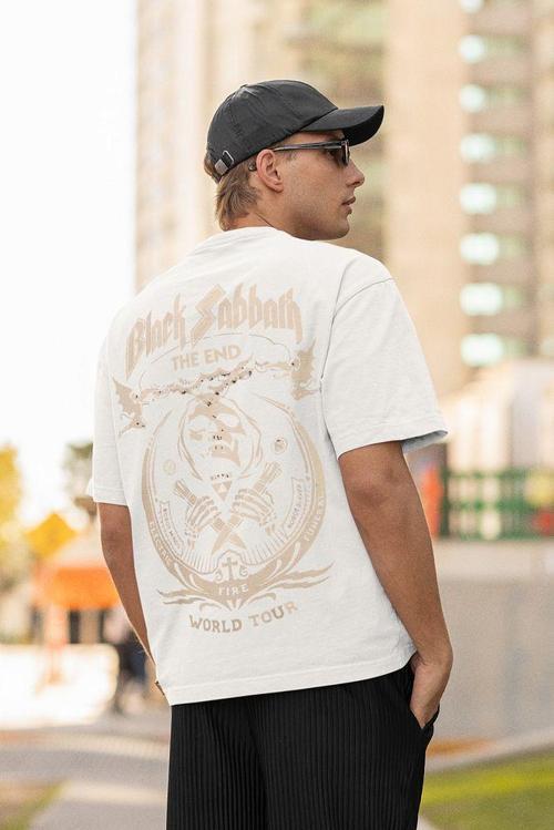 Black Sabbath The End World Tour Baskılı Unisex Oversize Rock Metal Tişört