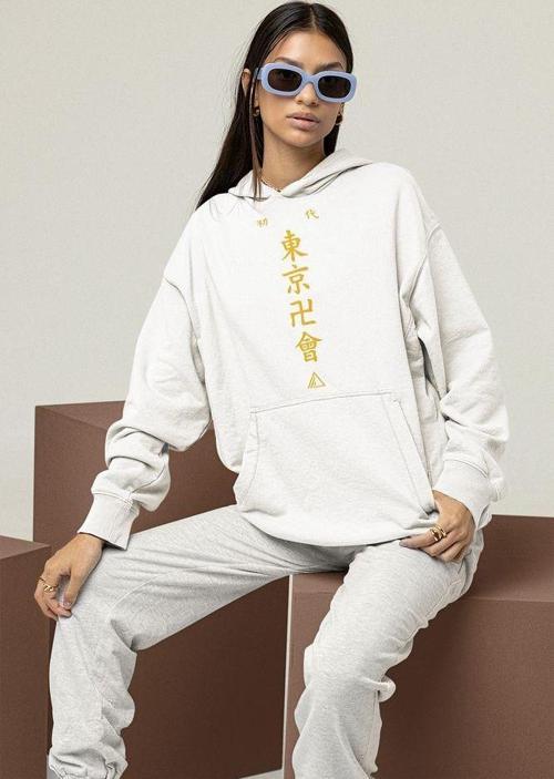 Anime Baskılı Unisex Oversize Hoodie