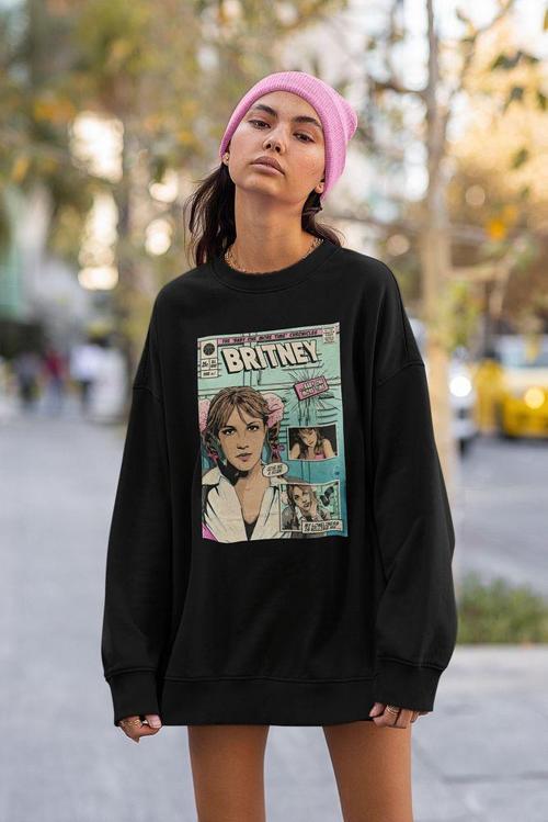 Britney Spears Baskılı Unisex Oversize Şarkıcı Sweatshirt
