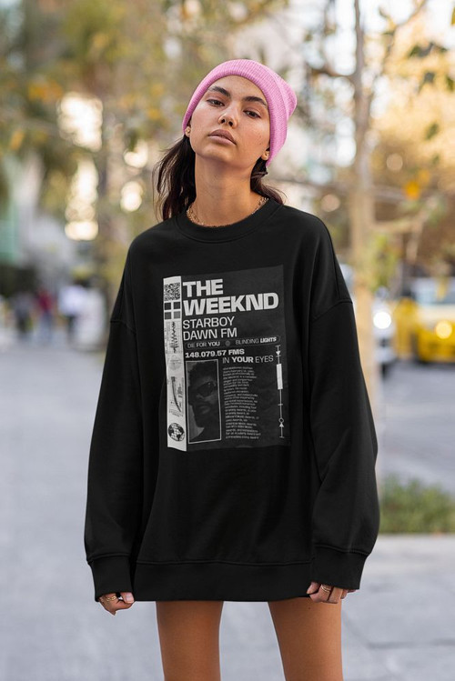 The Weeknd Starboy Dawn Fm Baskılı Unisex Oversize Sweatshirt