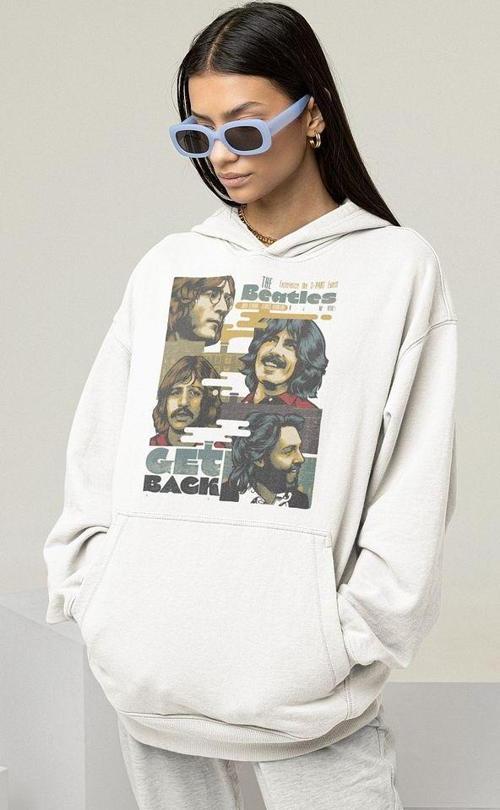 The Beatles Get Back Baskılı Unisex Oversize Müzik Grubu Hoodie