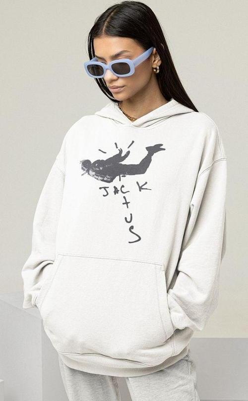 Tasarım Cactus Jack Baskılı Unisex Oversize Rapper Hoodie