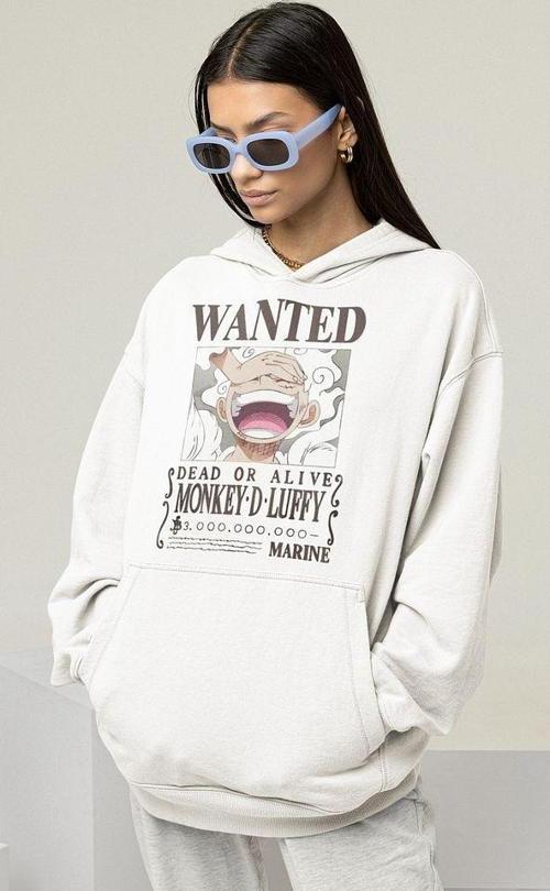 Monkey D. Luffy Baskılı Unisex Oversize Anime Hoodie