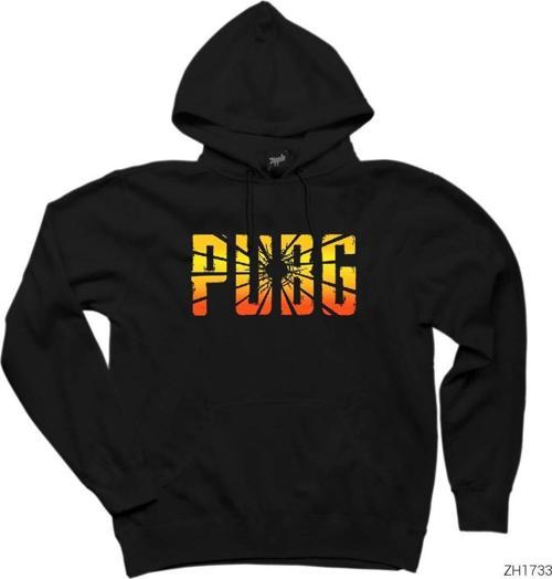 Pubg Logo Cracked Siyah Kapşonlu Sweatshirt Hoodie