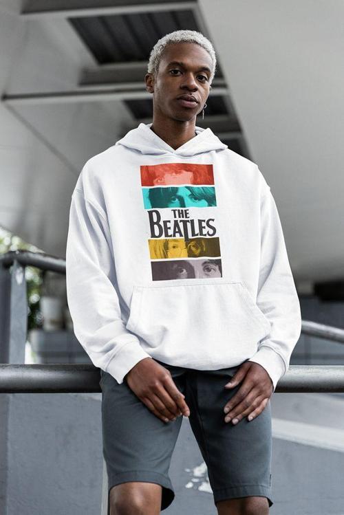 The Beatles Müzik Grubu Baskılı Unisex Oversize Hoodie