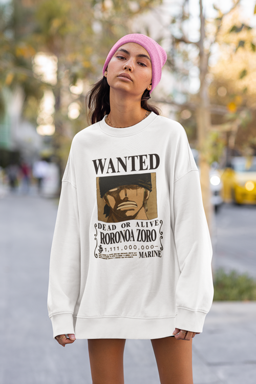 Roronoa Zoro Baskılı Unisex Oversize Anime Sweatshirt