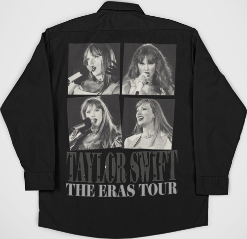 Taylor Swift The Eras Tour Baskılı Unisex Şarkıcı Cepli Gömlek