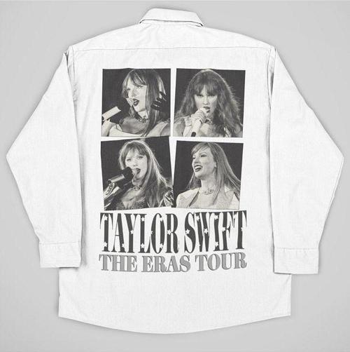 Taylor Swift The Eras Tour Baskılı Unisex Şarkıcı Cepli Gömlek