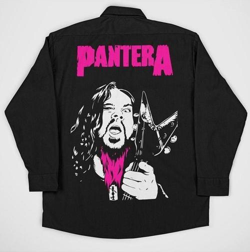 Pantera Müzik Grubu Baskılı Unisex Rock Metal Cepli Gömlek