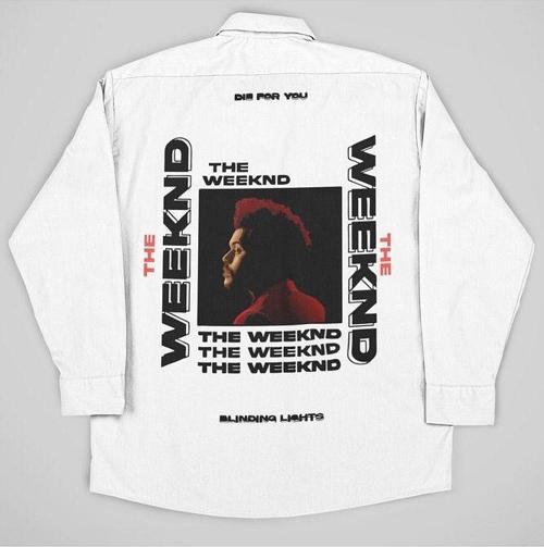 The Weeknd Die For You Baskılı Unisex Rapper Cepli Gömlek