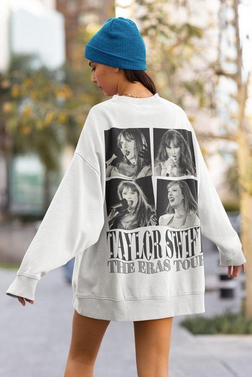 Taylor Swift The Eras Tour Yazılı Unisex Oversize Şarkıcı Sweatshirt