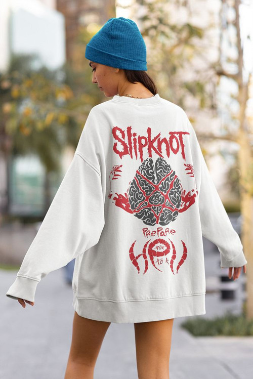 Slipknot Müzik Grubu Baskılı Unisex Oversize Rock Metal Sweatshirt