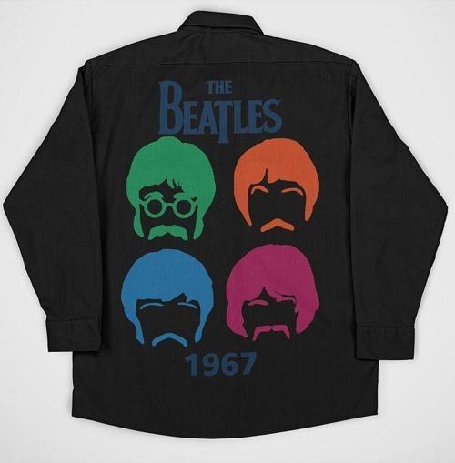 The Beatles 1967 Müzik Grubu Baskılı Unisex Cepli Gömlek