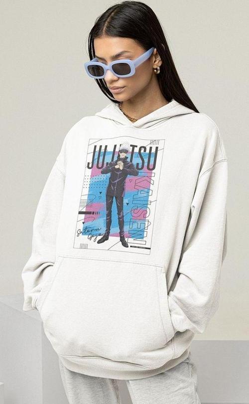 Jujutsu Kaisen Baskılı Unisex Oversize Anime Hoodie