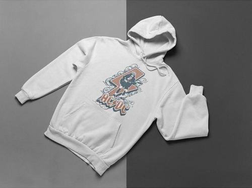 AC DC Müzik Grubu Baskılı Unisex Oversize Tasarım Hoodie