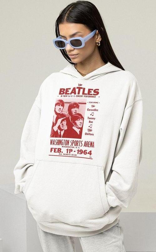 The Beatles Müzik Grubu Baskılı Unisex Oversize Hoodie