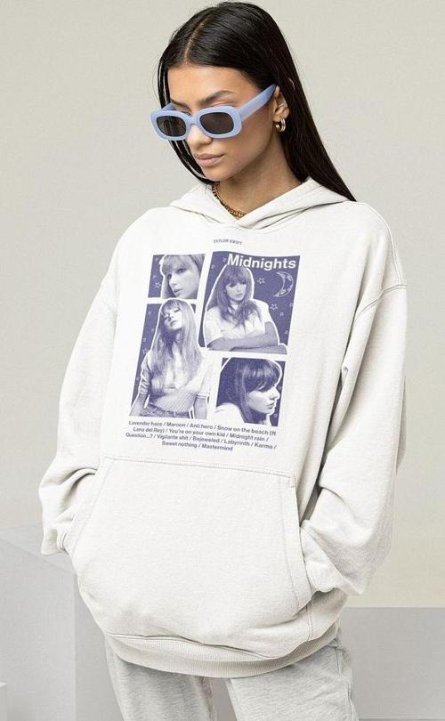 Taylor Swift Midnights Baskılı Unisex Oversize Şarkıcı Hoodie