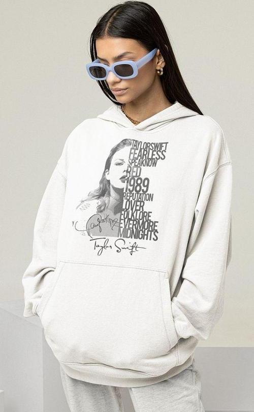 Taylor Swift Albüm İsimleri Baskılı Unisex Oversize Şarkıcı Hoodie