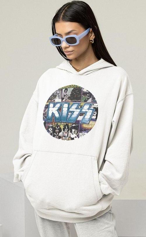 Kiss Müzik Grubu Baskılı Unisex Oversize Hoodie