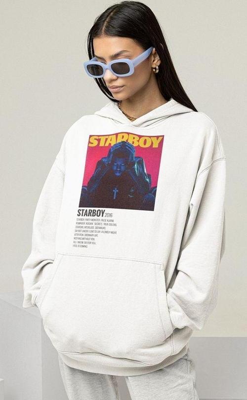 The Weeknd Starboy Baskılı Unisex Oversize Şarkıcı Hoodie