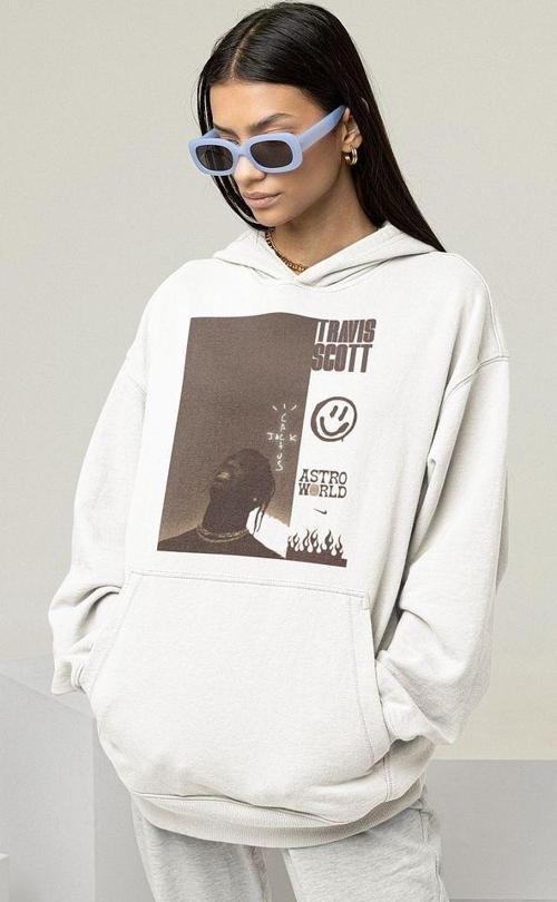 Travis Scott Astro World Baskılı Unisex Oversize Hoodie