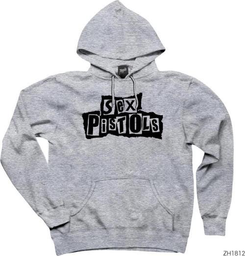 Sex Pistols Splash Gri Kapşonlu Sweatshirt Hoodie
