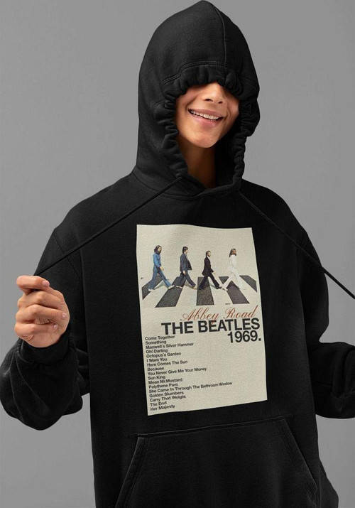 Abbey Road 1969 The Beatles Müzik Grubu Baskılı Unisex Oversize Hoodie