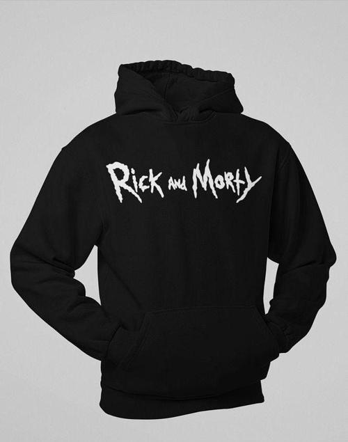 Rick And Morty Yazılı Unisex Oversize Çizgi Film Hoodie