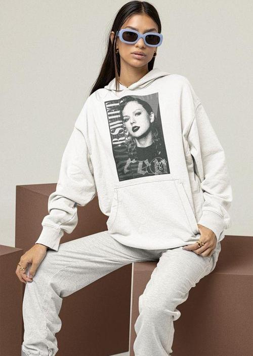 Red Taylor Swift Baskılı Unisex Oversize Şarkıcı Hoodie