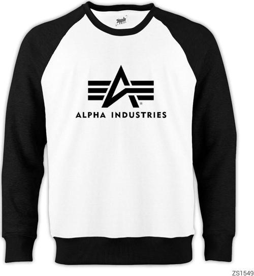 Alpha Industries Reglan Kol Beyaz Sweatshirt