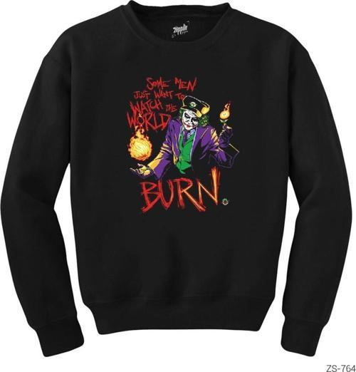 Suicide Squad Joker Burn Siyah Sweatshirt