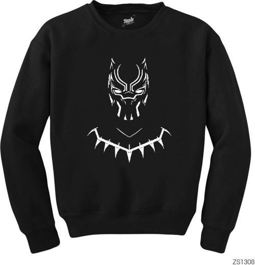 Black Panther With Necklace Siyah Sweatshirt