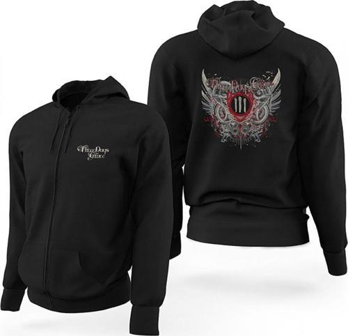 Three Days Grace Siyah Fermuarlı Limited Edition Kapşonlu Sweatshirt