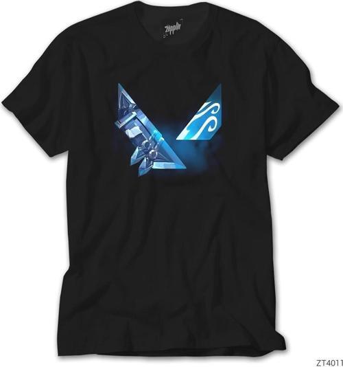 Valorant Jett Logo Siyah Tişört