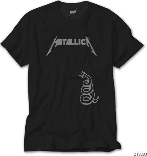 Metallica Snake Logo Siyah Tişört